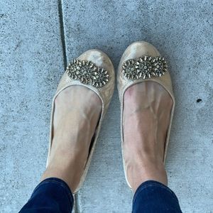 Antonio Melani Gold Ballet Flats Size 9